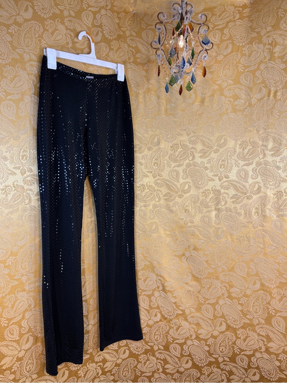 ✨Vintage Y2K Black Sequins Flare Pants✨